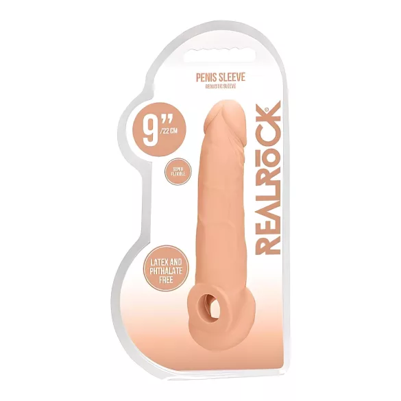 RealRock - podaljšek za penis - 21,5 cm - naravna barva