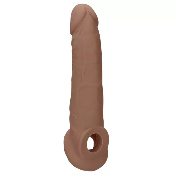 RealRock - penis rokav - 21,5 cm - temno naravna barva