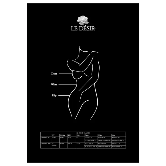 Le Désir Plus Size - odprte najlonke - črne - XXL-4XL