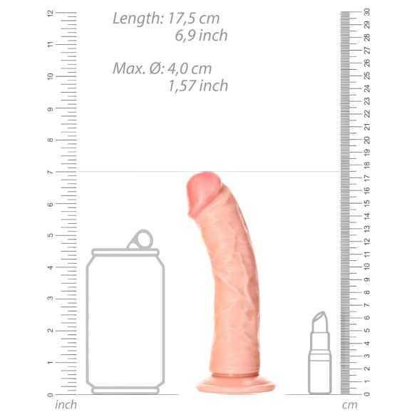 RealRock - realistični dildo z vakuumskim podstavkom - 15,5 cm - naraven
