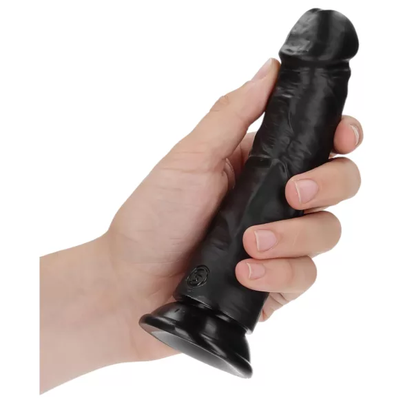 RealRock - realistični dildo s priseskom - 15,5 cm - črn