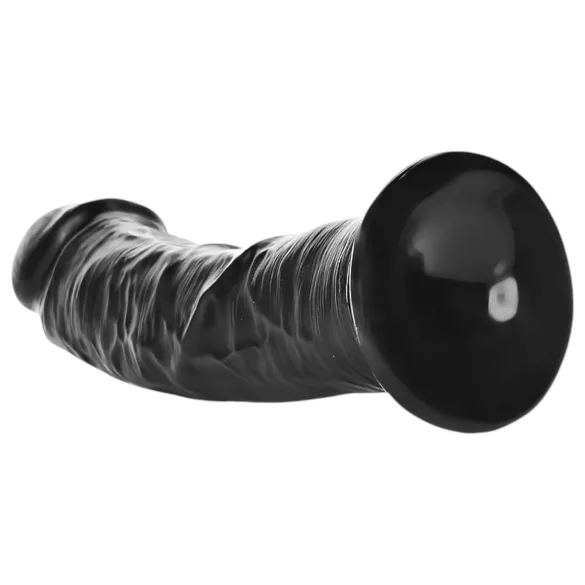 RealRock - realistični dildo s priseskom - 15,5 cm - črn