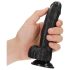 RealRock - realistično dildo s priseskom - 15,5 cm (črna)