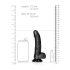 RealRock - realistično dildo s priseskom - 15,5 cm (črna)