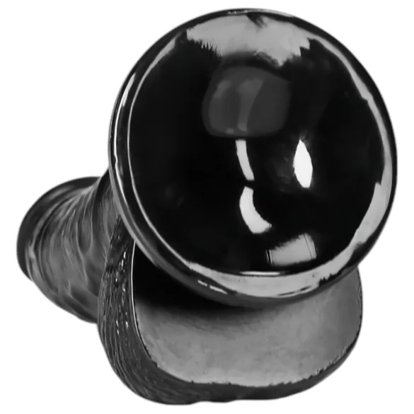 RealRock - realistični dildo z priseskom - 15,5 cm - črn