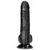 RealRock - realistično dildo s priseskom - 15,5 cm (črna)