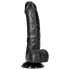 RealRock - realistično dildo s priseskom - 15,5 cm (črna)