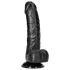 RealRock - realistični dildo z priseskom - 15,5 cm - črn