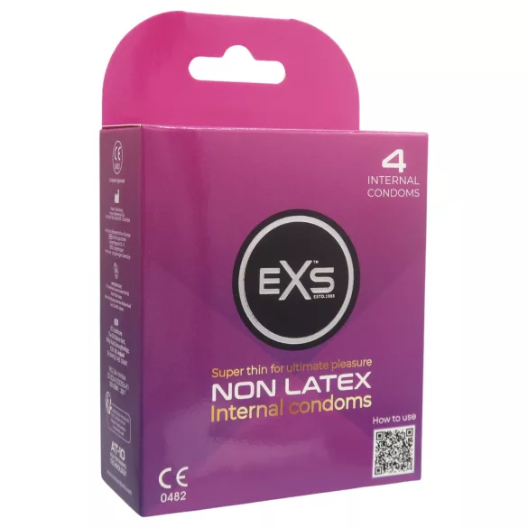 EXS notranji kondom - lateksu ne vsebuje, ženski kondom (4 kosi)