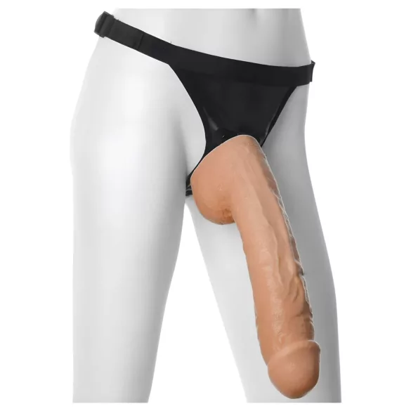 Doc Johnson Vac-U-Lock Hung 12 - realistični dildo s testisi - kožna barva