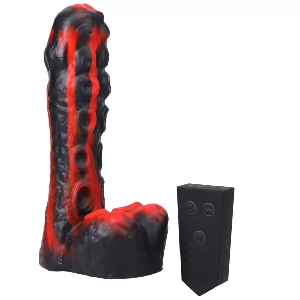Doc Johnson - mini potisni vibrator na daljinsko upravljanje - rdeč