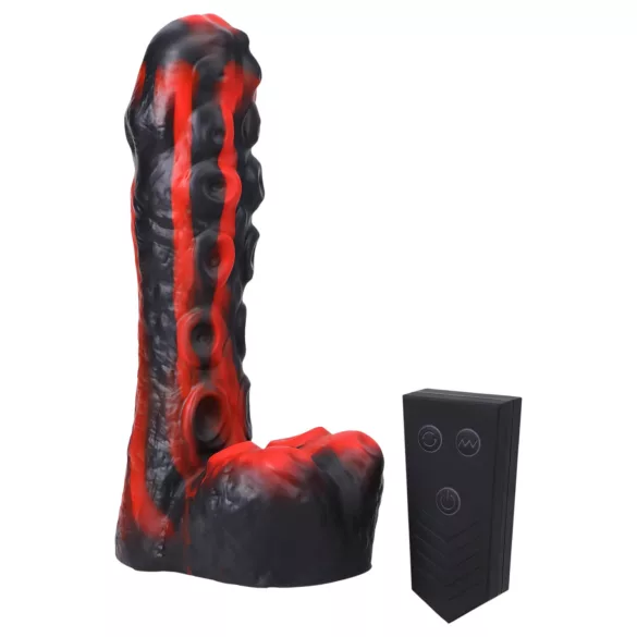 Doc Johnson - mini potisni vibrator na daljinsko upravljanje - rdeč
