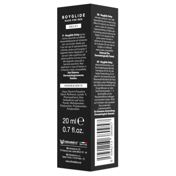 Intimateline Boyglide - sprej za odlašanje za moške (20 ml)