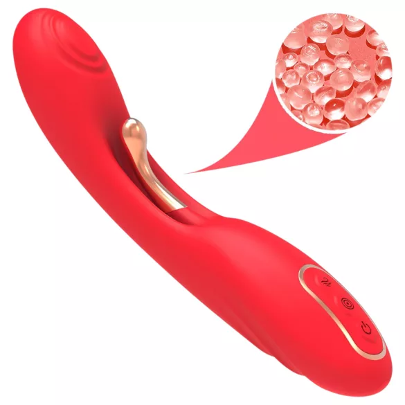 Bestoy - vibrator za G-točko z jezičkom - rdeč