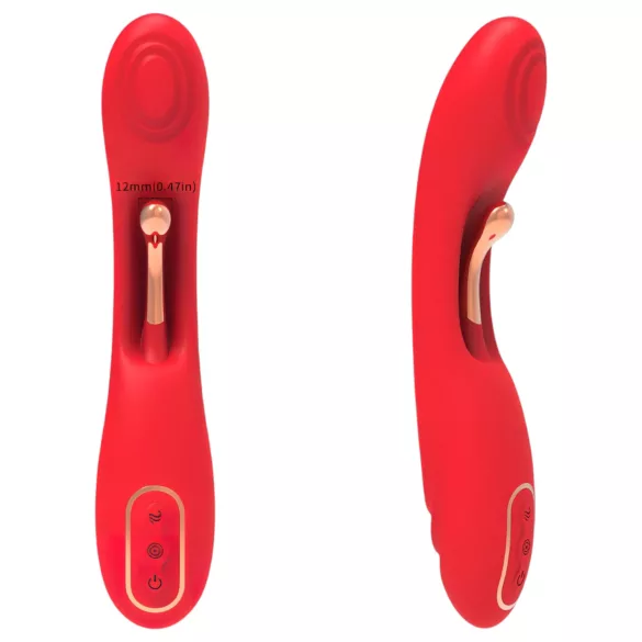 Bestoy - vibrator za G-točko z jezičkom - rdeč
