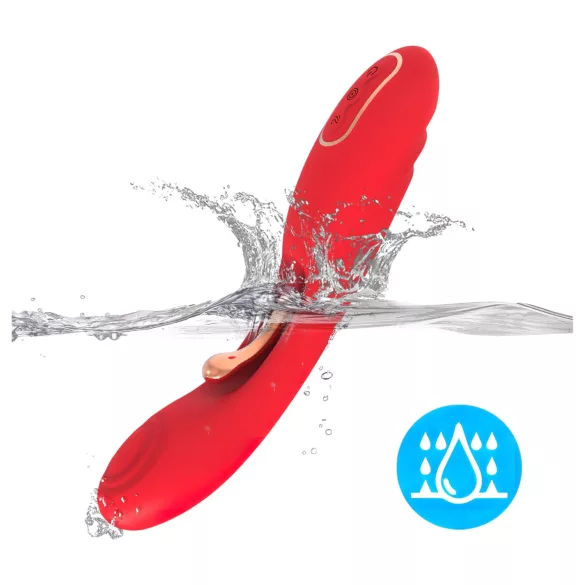 Bestoy - vibrator za G-točko z jezičkom - rdeč