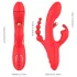 Bestoy - vibrator s 3 nastavki in jezikom - rdeč
