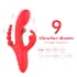 Bestoy - vibrator s 3 nastavki in jezikom - rdeč