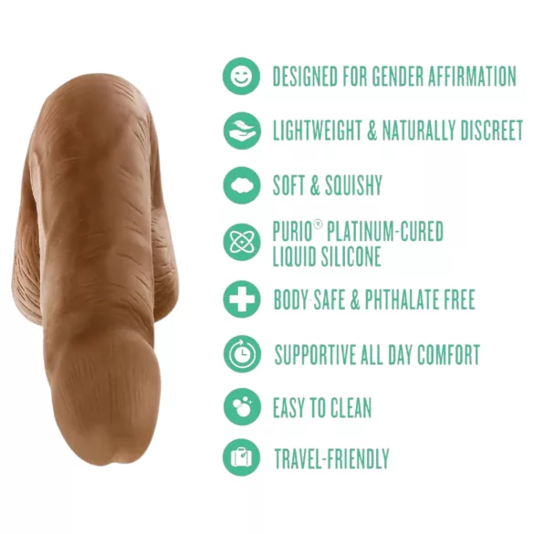 Blush UrSelf Affirm - realistični dildo (rjav) - 13 cm