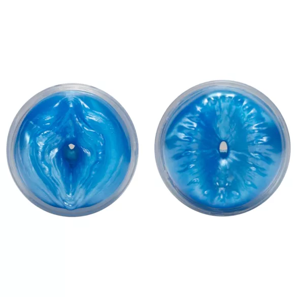 Fleshlight Quickshot Vantage - prozoren dvojni masturbator (moder)