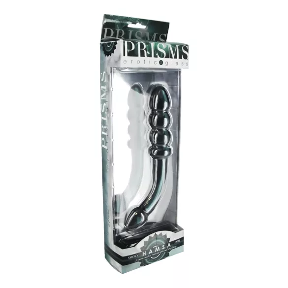 Prisms Hamsa - dvojni dildo za G-točko - steklo - zelena