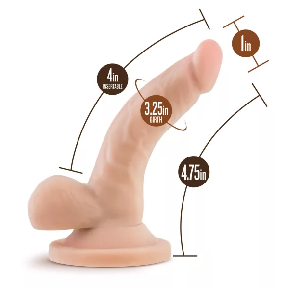 Dr. Skin 4 - realistični dildo z modami in priseskom - kožna - 12 cm