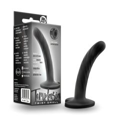   Temptasia Twist Small - dildo z oprijemno podlago - spiralni dizajn - črna