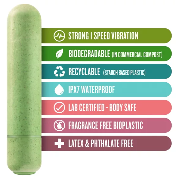 Gaia Eco - vibracijski stimulator - okolju prijazen, srednja velikost, zelena