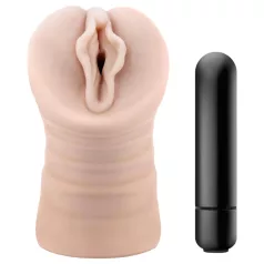 M for Men Ashley - masturbator z vibracijo - naravna barva