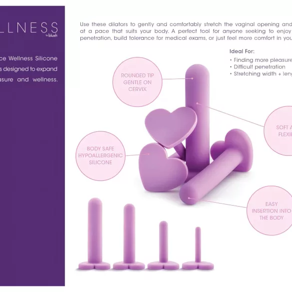 Blush Wellness - vaginalni dilatatorji set - vijolična
