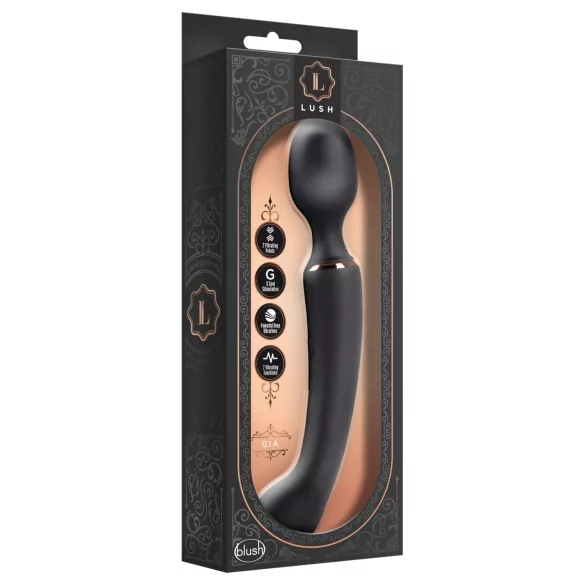 Blush Lush - 2 v 1 paličasti in G-točkovni vibrator (črn)