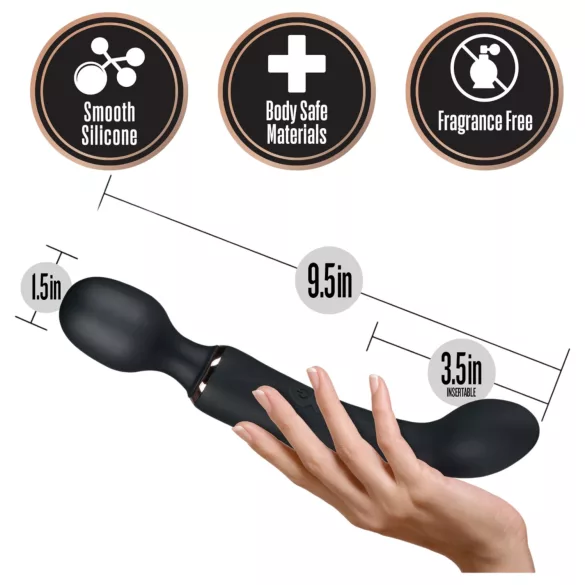 Blush Lush - 2 v 1 paličasti in G-točkovni vibrator (črn)