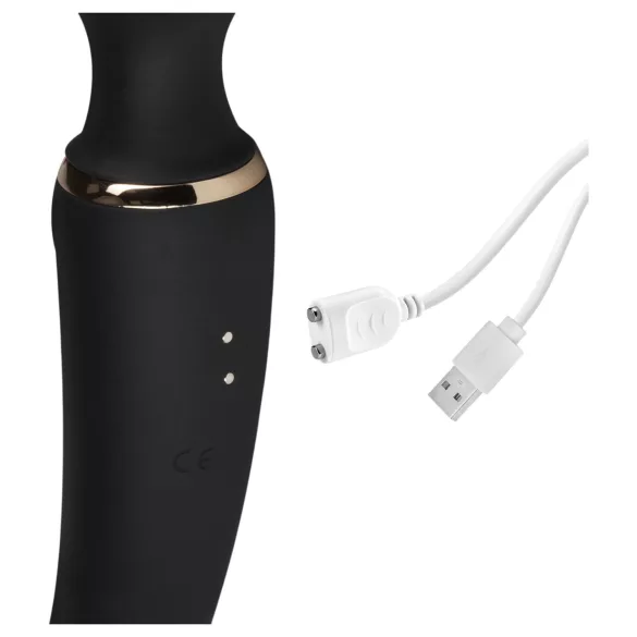 Blush Lush - 2 v 1 paličasti in G-točkovni vibrator (črn)