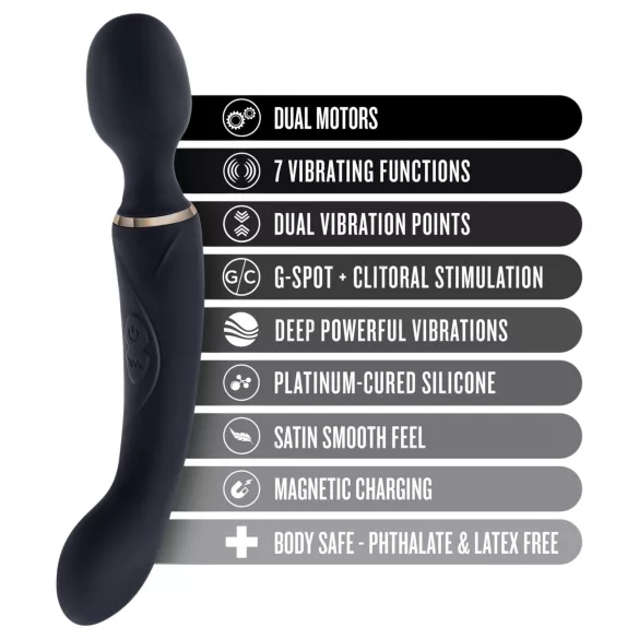 Blush Lush - 2 v 1 paličasti in G-točkovni vibrator (črn)