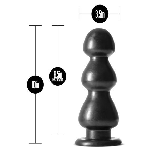 Blush Jet - dildo z oprijemom - z biseri - črna