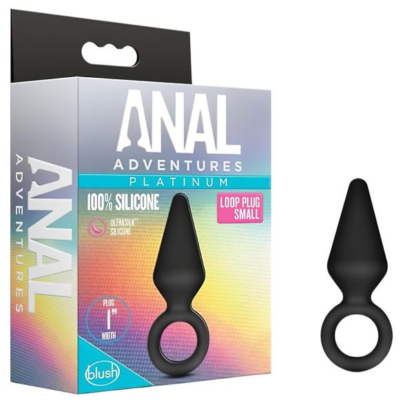 Anal Adventures Platinum - analni čep - majhen - črna