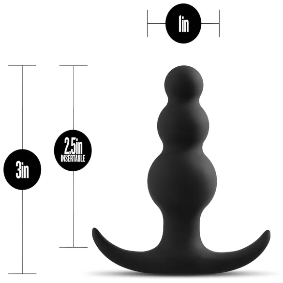 Anal Adventures Platinum - analni čep z izboklinami - črn