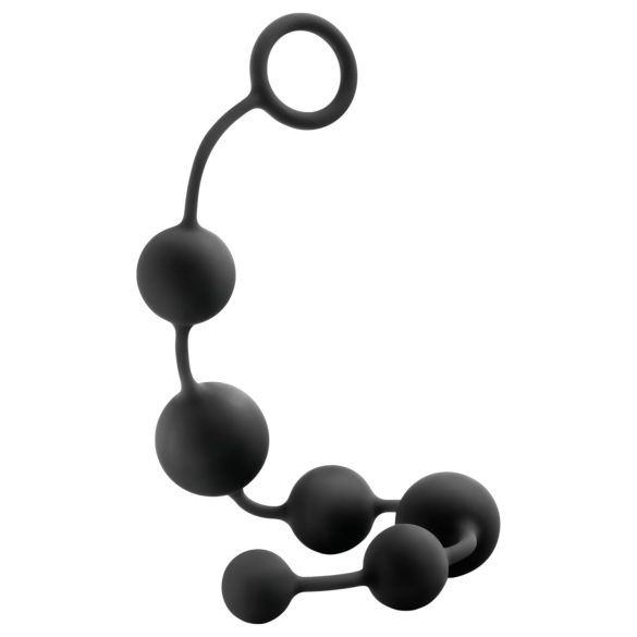 Anal Adventures L – biserni analni dildo (črn)