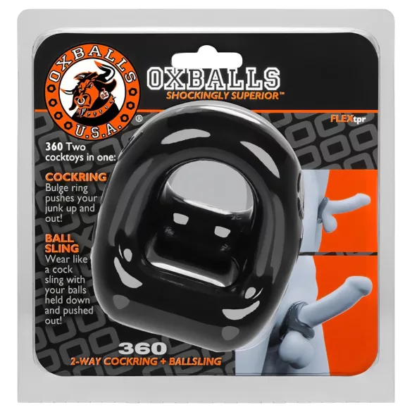 OXBALLS - erekcijski obroč za penis in moda - črna
