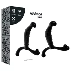   Addicted Toys - masažer prostate in presredka (črn) - 11,3 cm