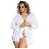 Subblime Queen Plus - čipkasti komplet halje - bela (XL-2XL)