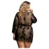 Subblime Queen Plus - erotični čipkast kimono komplet - črna - XL-2XL