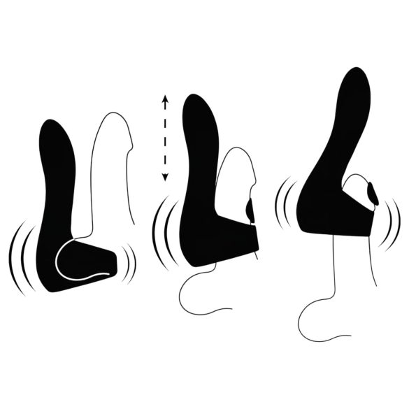 JamyJob - vibrator za glavico penisa - pulzirajoč - črna