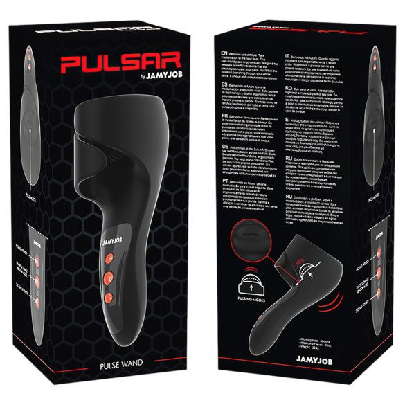 JamyJob - vibrator za glavico penisa - pulzirajoč - črna
