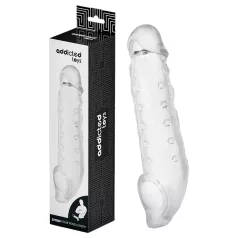   Addicted Toys - podaljšek za penis s prstanom za moda - 23 cm prozoren