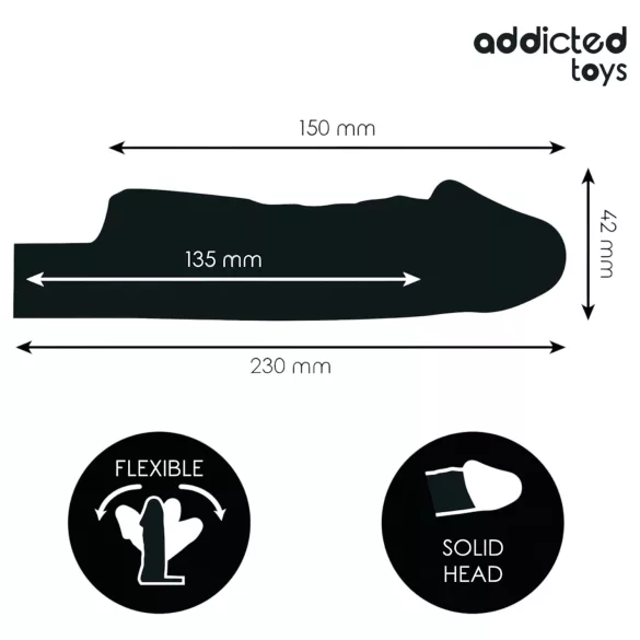 Addicted Toys - podaljšek za penis s prstanom za moda - 23 cm prozoren