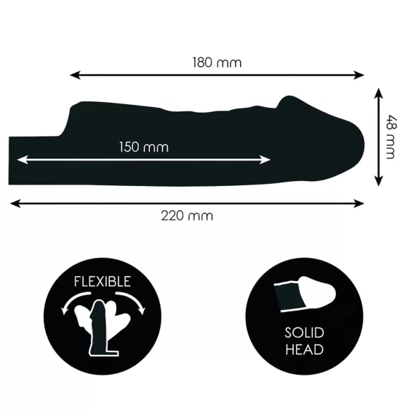 Addicted Toys - penisova prevleka z razširitvenim obročkom - 22 cm (prosojna)