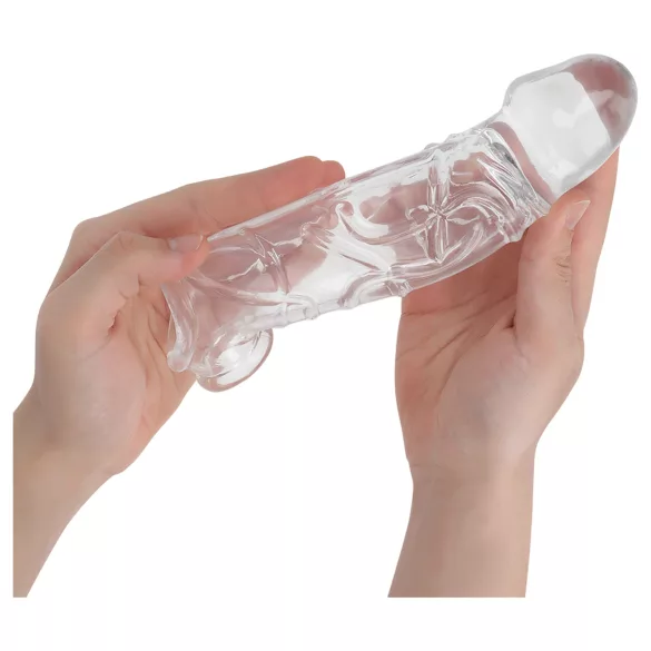 Addicted Toys - penisova prevleka z razširitvenim obročkom - 22 cm (prosojna)