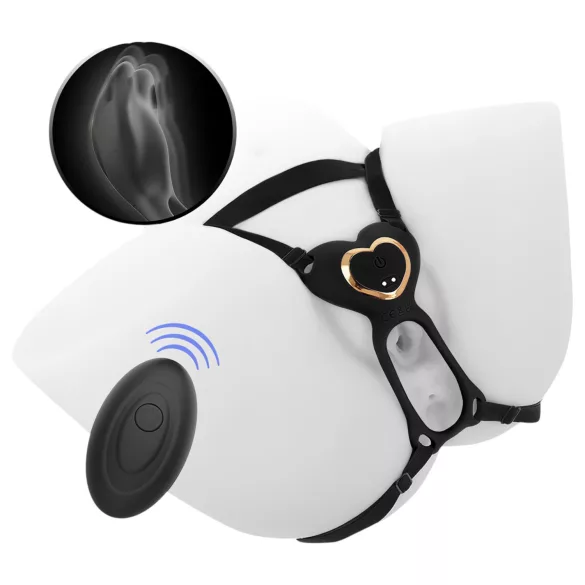 IBIZA - nosljiv vibrator za draženje klitorisa - črna