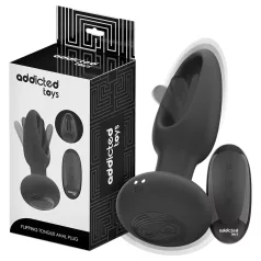   Addicted Toys - analni vibrator z gibljivim jezičkom - črna